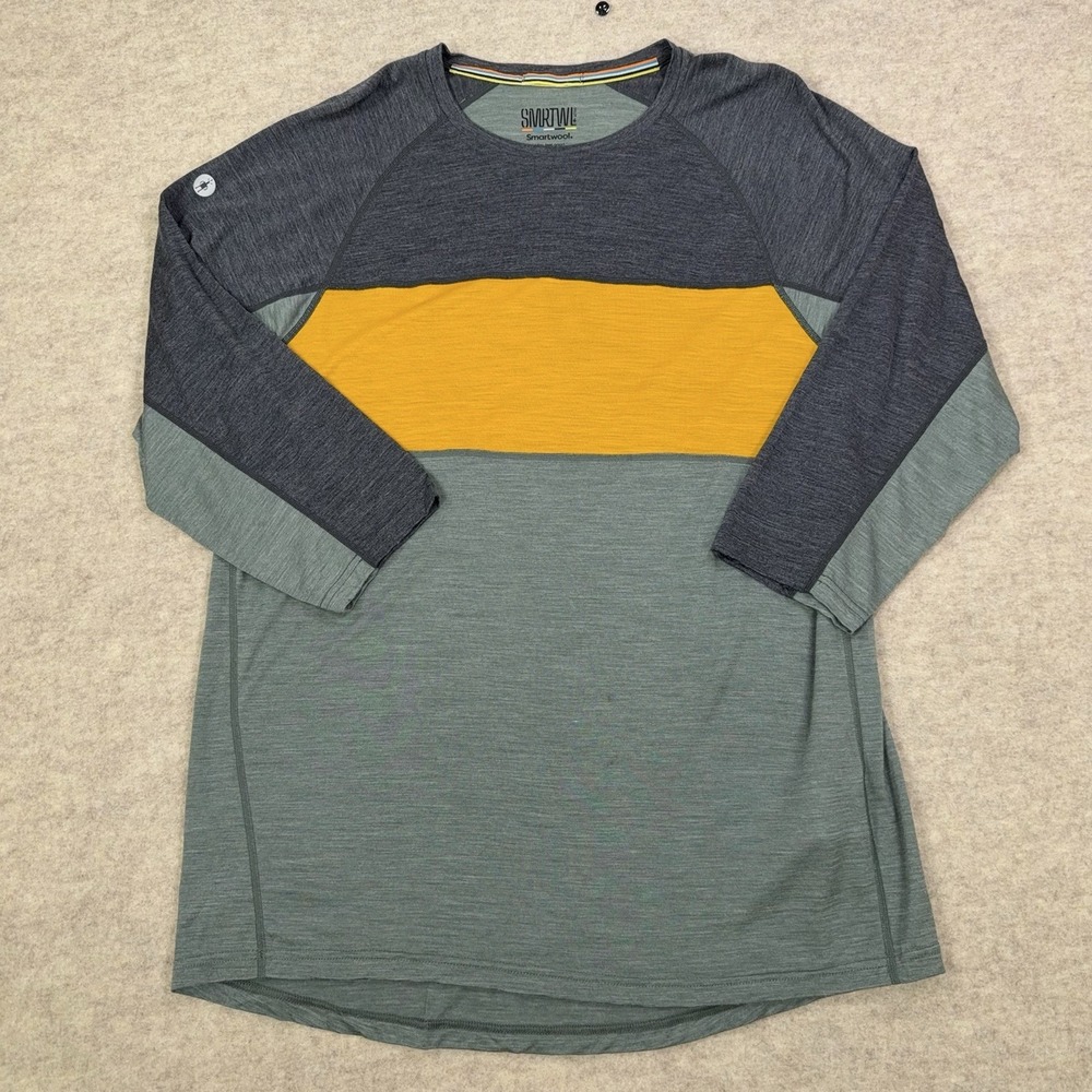 Smartwool Merino Sport 120 Mens M Mountain Bike 3/4 Sleeve Jersey Wool Blend